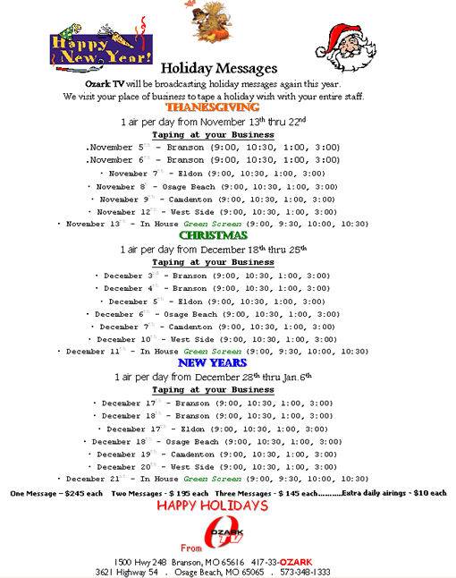 Ozark Tv Schedule